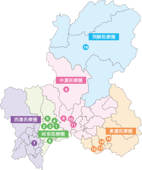岐阜県 基幹病院MAP