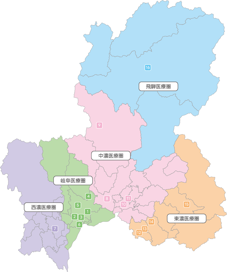 岐阜県 基幹病院MAP