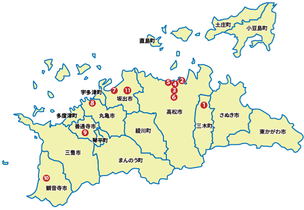 香川県 基幹病院MAP