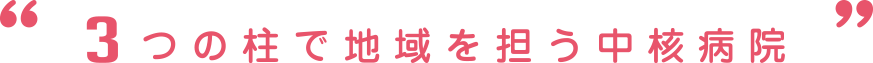 3つの柱で地域を担う中核病院