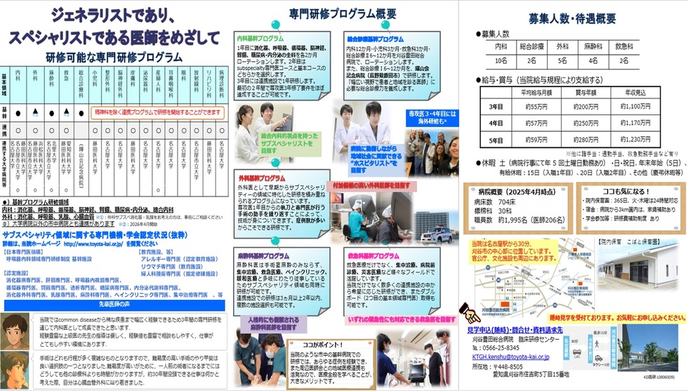 専門研修プログラム　各科病院見学