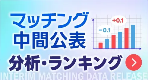 民間医局レジナビで掲載しているマッチング中間公表速報ページ